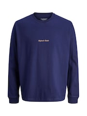 JACK & JONES Junior Blue Long Sleeve T-Shirt - Image 6 of 6