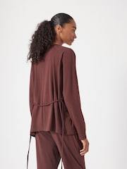 Hush Brown Drapey Raglan Cardigan - Image 5 of 6