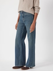 Hush Green blue denim Short Rowan Welt Pocket Flared Jeans - Image 3 of 6