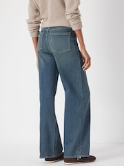Hush Green blue denim Short Rowan Welt Pocket Flared Jeans - Image 4 of 6