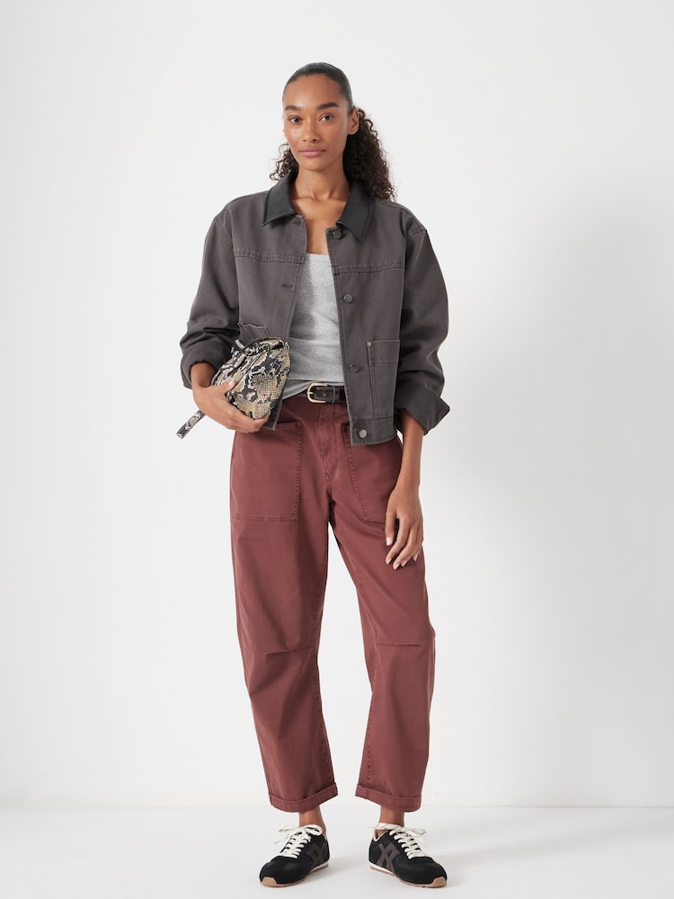 Hush Brown Cordi Barrel Leg Trousers - Image 2 of 5 Hush Brown Cordi Barrel Leg Trousers - Image 2 of 5