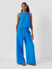 Hush Blue Linen Blend Petunia Wide Leg Trousers - Image 2 of 4