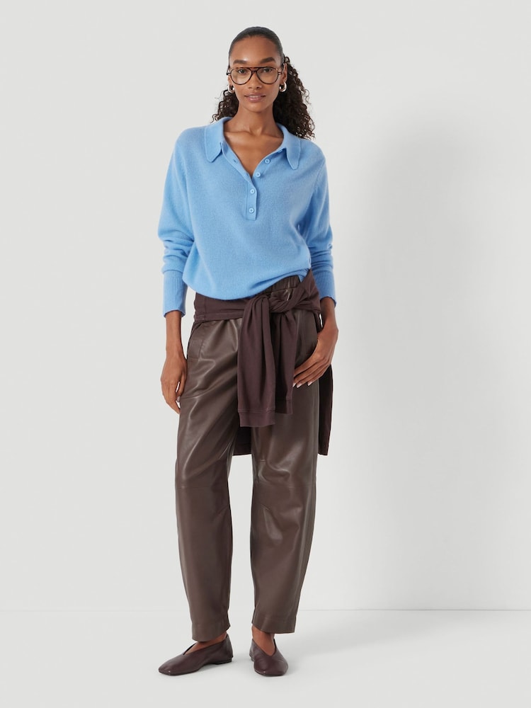 Hush Blue Open Collar Cashmere Jumper - Image 2 of 6