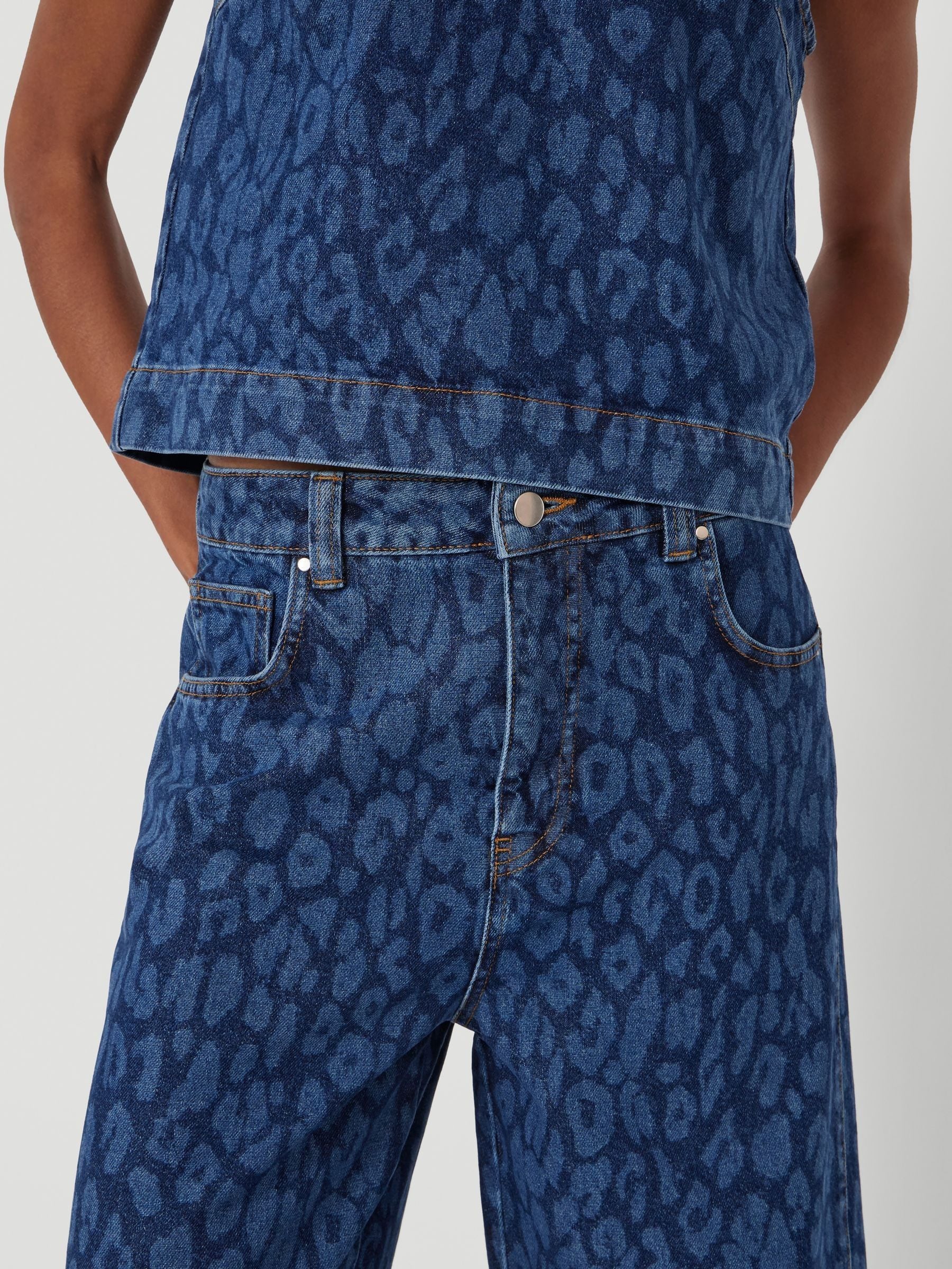 Buy Hush Laser Leopard Print Mid Blue Bree Horseshoe Barrel Leg