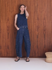 Hush Blue Cropped Bree Barrel Leg Jeans - Image 7 of 8