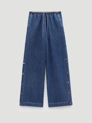 Hush Grey Harri Popper Detail Wide Leg Jeans - Image 5 of 6