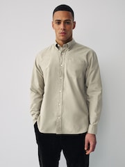 Stone Long Sleeve Lightweight Pocket Oxford  Shirt - Image 1 of 8