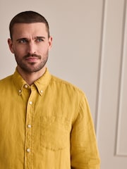 Amarillo ocre - Manga larga - Signature 100% Linen Shirt - Imagen 4 de 7
