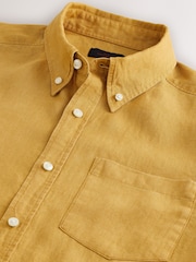 Amarillo ocre - Manga larga - Signature 100% Linen Shirt - Imagen 6 de 7