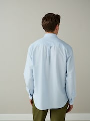 Blue Long Sleeve Lightweight Pocket Oxford  Shirt - Image 3 of 7