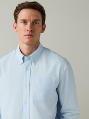 Blue Long Sleeve Lightweight Pocket Oxford  Shirt - Image 4 of 7