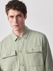 أخضر - Washed Twill Shacket - صورة 4 من 9