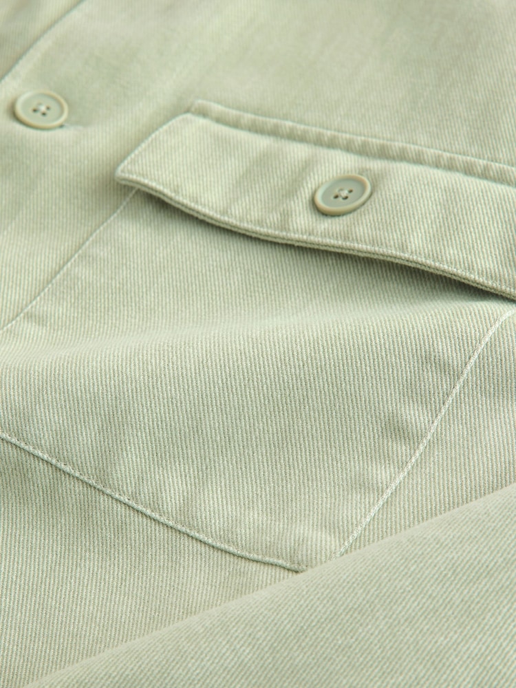 أخضر - Washed Twill Shacket - صورة 9 من 9