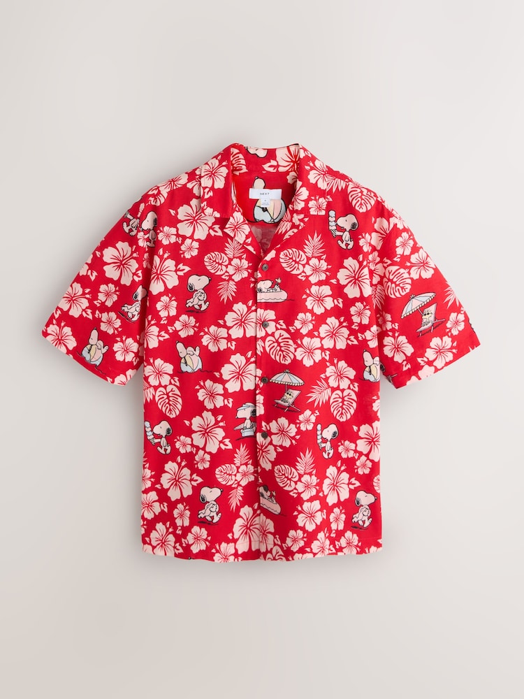 Red Snoopy Hawaii Print Short Sleeve Shirt - Image 1 of 3