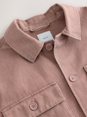 أحمر طيني - Washed Twill Shacket - صورة 10 من 10