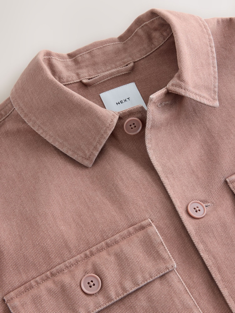 أحمر طيني - Washed Twill Shacket - صورة 10 من 10