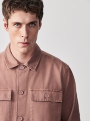 أحمر طيني - Washed Twill Shacket - صورة 4 من 10