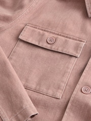 أحمر طيني - Washed Twill Shacket - صورة 9 من 10
