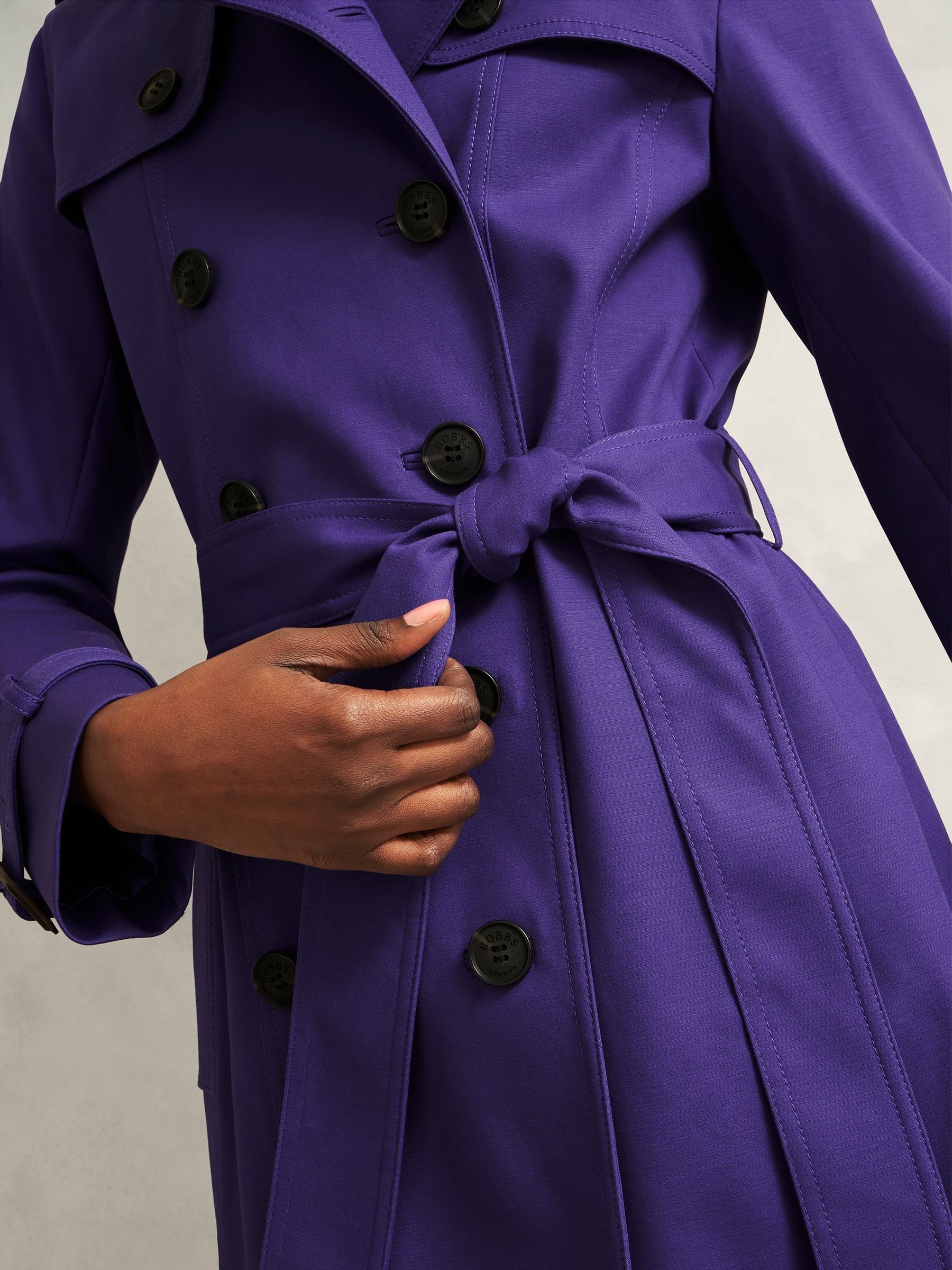 Buy Hobbs Purple Petite Skylar Trench Coat from Next USA