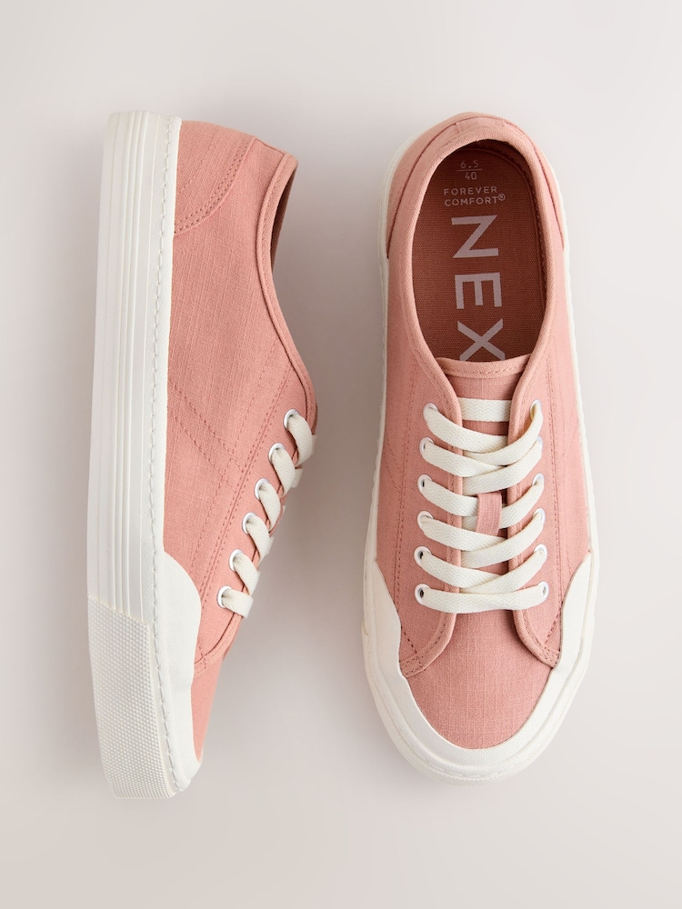 Pink Forever Comfort® Canvas Baseball Trainers - Image 1 of 5