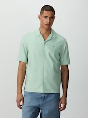 Green Textured Pique Trident Short Sleeve Shirt - Image 1 of 7