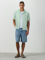 Green Textured Pique Trident Short Sleeve Shirt - Image 3 of 7