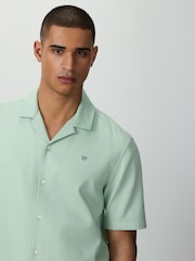 Green Textured Pique Trident Short Sleeve Shirt - Image 4 of 7