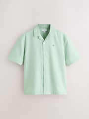 Green Textured Pique Trident Short Sleeve Shirt - Image 5 of 7