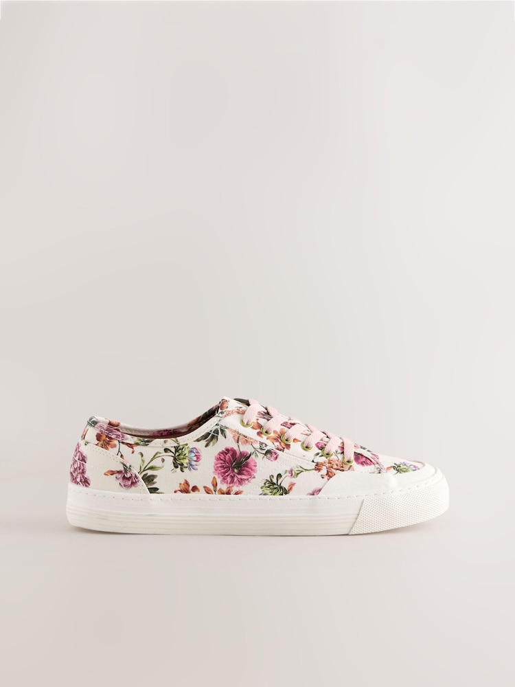 Floral Forever Comfort® Canvas Baseball Trainers - Image 2 of 6