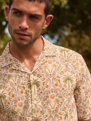 Neutral Palm Print Short Sleeve Shirt - Image 1 of 8
