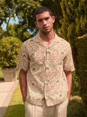 Neutral Palm Print Short Sleeve Shirt - Image 5 of 8