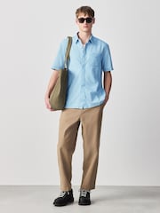 מולבן - Denim Pocket Short Sleeve Shirt - תמונה 2 מתוך 8