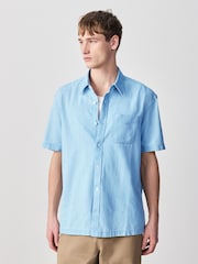 מולבן - Denim Pocket Short Sleeve Shirt - תמונה 5 מתוך 8