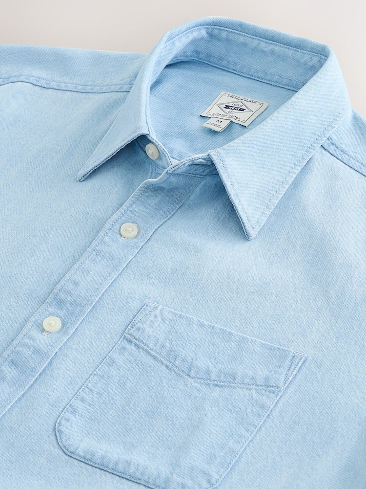 מולבן - Denim Pocket Short Sleeve Shirt - תמונה 8 מתוך 8