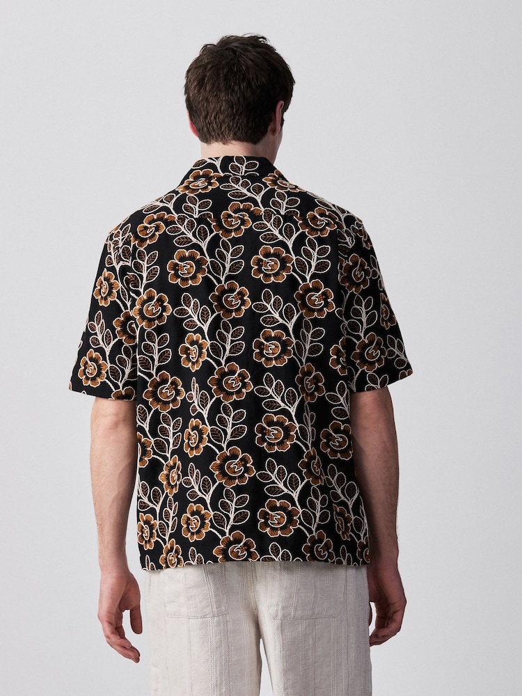 Ecru Broderie Patterned Short Sleeve Shirt - Image 2 of 4