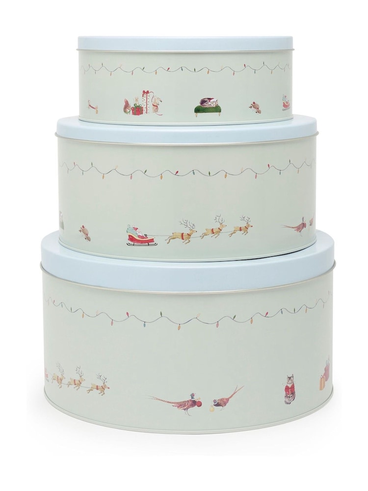 Sophie Allport Cosy Christmas Cake Tins Set of 3 - صورة 3 من 3