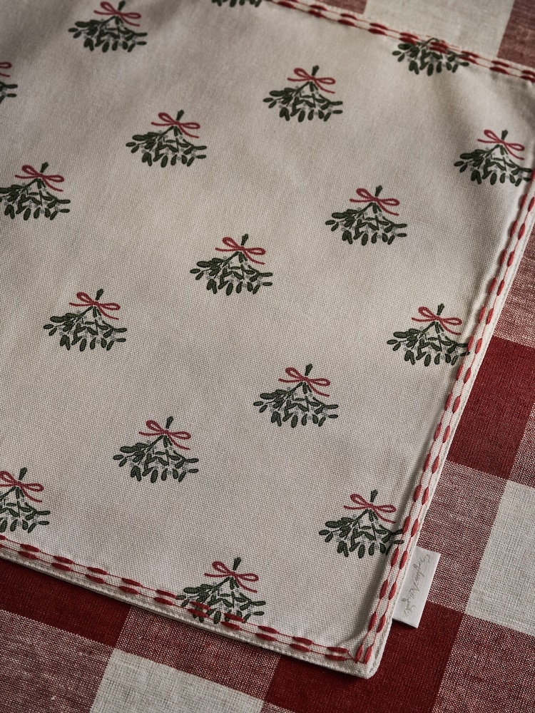 Sophie Allport Mistletoe Embroidered Placemats Set of 2 - Slika 2 iz 3