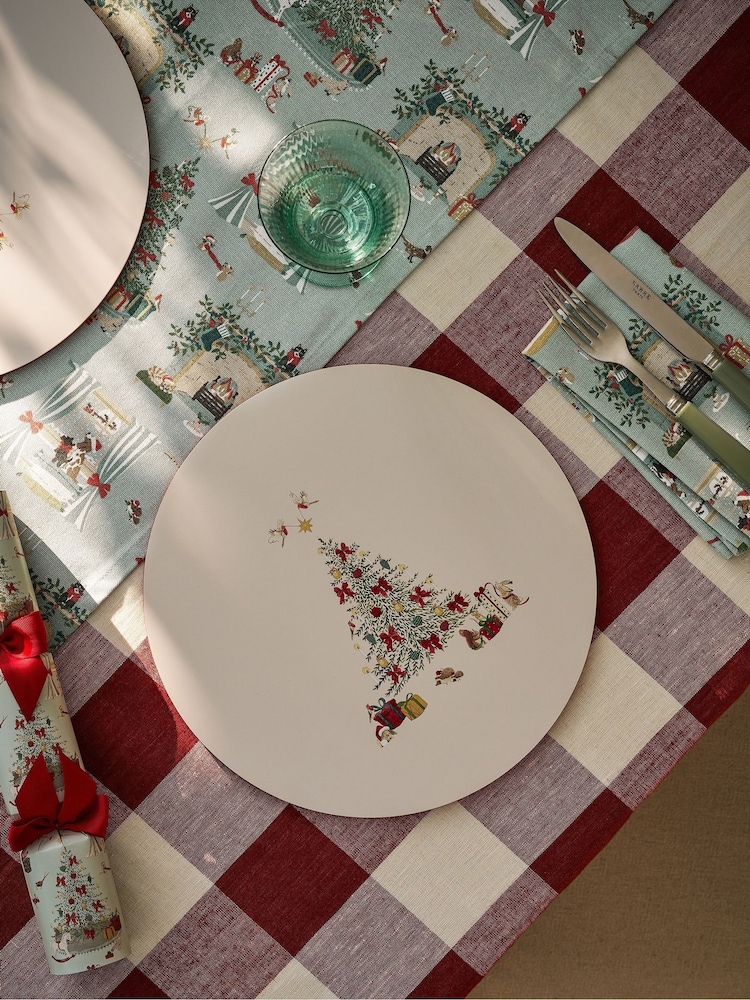 Sophie Allport Set of 4 Grey Blue Cosy Christmas Placemats - Image 1 of 3 Sophie Allport Set of 4 Grey Blue Cosy Christmas Placemats - Image 1 of 3