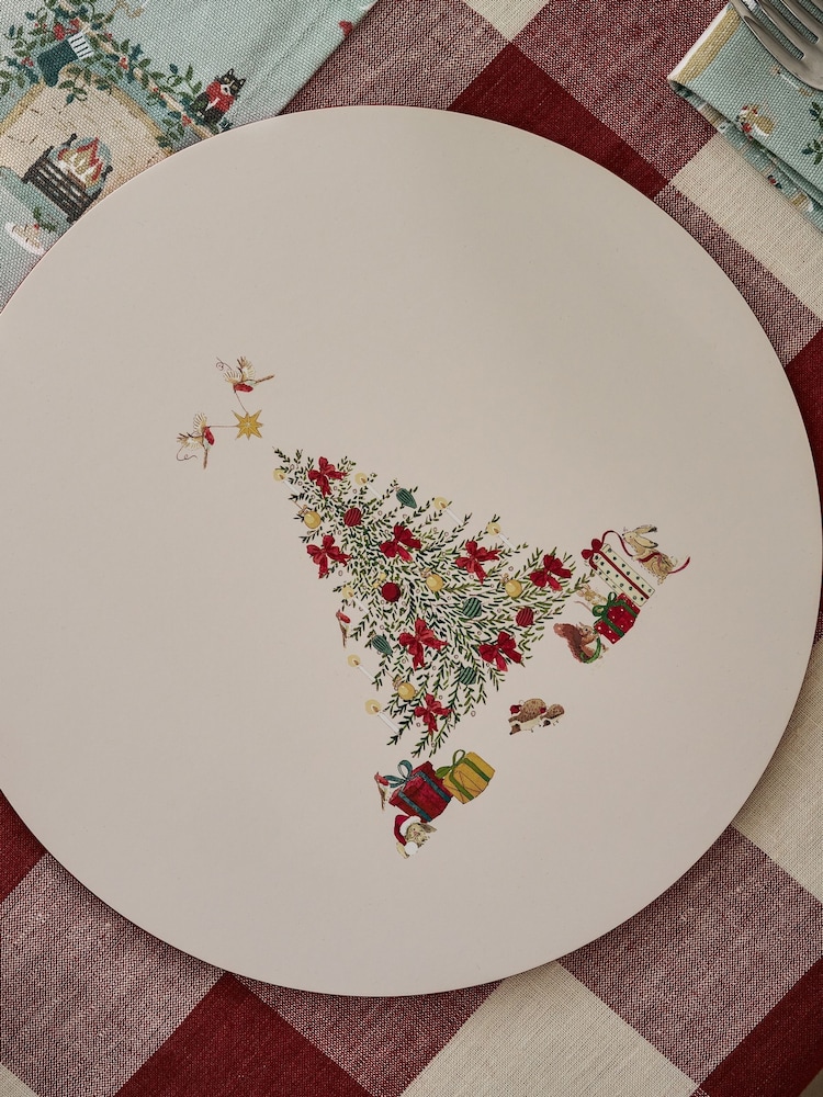 Sophie Allport Set of 4 Grey Blue Cosy Christmas Placemats - Image 2 of 3 Sophie Allport Set of 4 Grey Blue Cosy Christmas Placemats - Image 2 of 3