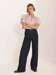 Mint Velvet Red Striped Jacquard Shirt - Image 3 of 8