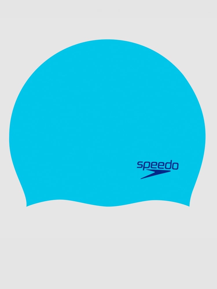 Speedo Blue Plain Moulded Silicone Swim Cap - Image 1 of 1