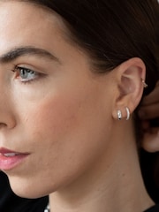 Orelia London Mini Domed Huggie Hoop Earrings - Image 2 of 2