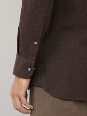 Hackett Tailored Fit Melange Jersey Pique Shirt - Image 6 of 7