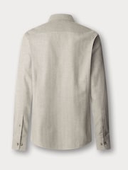 Hackett Tailored Fit Grey Brushed Herringbone Shirt - Imagen 9 de 9