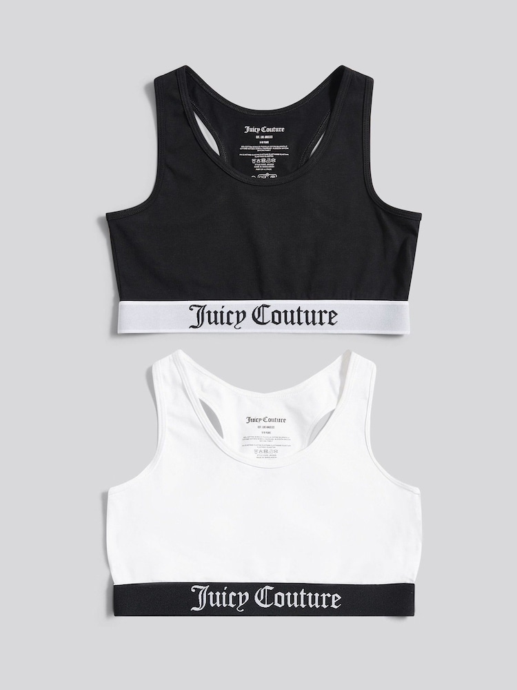 Juicy Couture Black Juicy Crop Top 2 Pack Hanging - Image 1 of 3