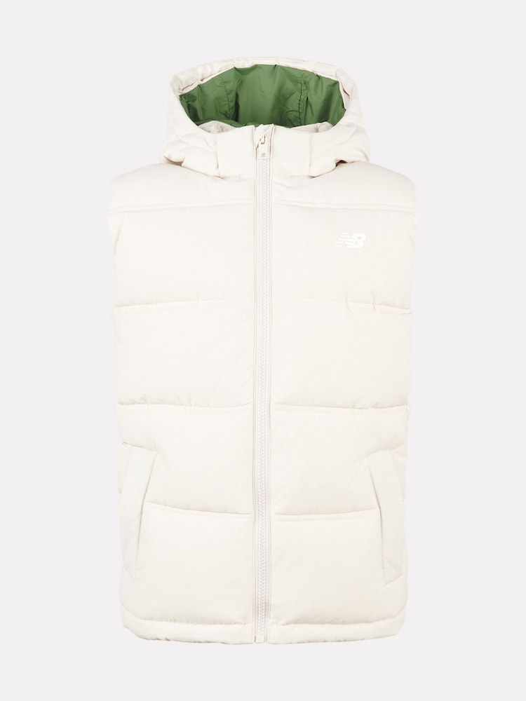 New Balance Brown Baffle Hooded Puffer Vest - Image 1 of 6 New Balance Brown Baffle Hooded Puffer Vest - Image 1 of 6