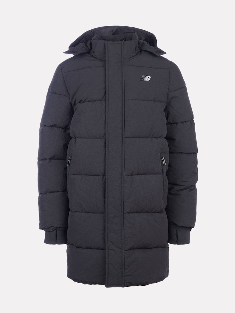 New Balance Black Wide Baffle Puffer Coat - Image 1 of 6