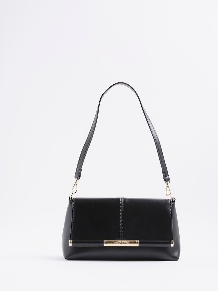 River Island Black Bar Front Clutch Bag - Image 1 of 5
