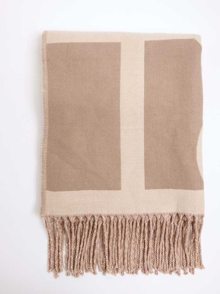 River Island Cream RI Monogram Scarf - Image 1 of 4