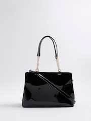 River Island Black Chain Handle Embossed Tote Bag - Image 2 of 6